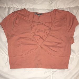Charlotte Russe Crossed Crop Top
